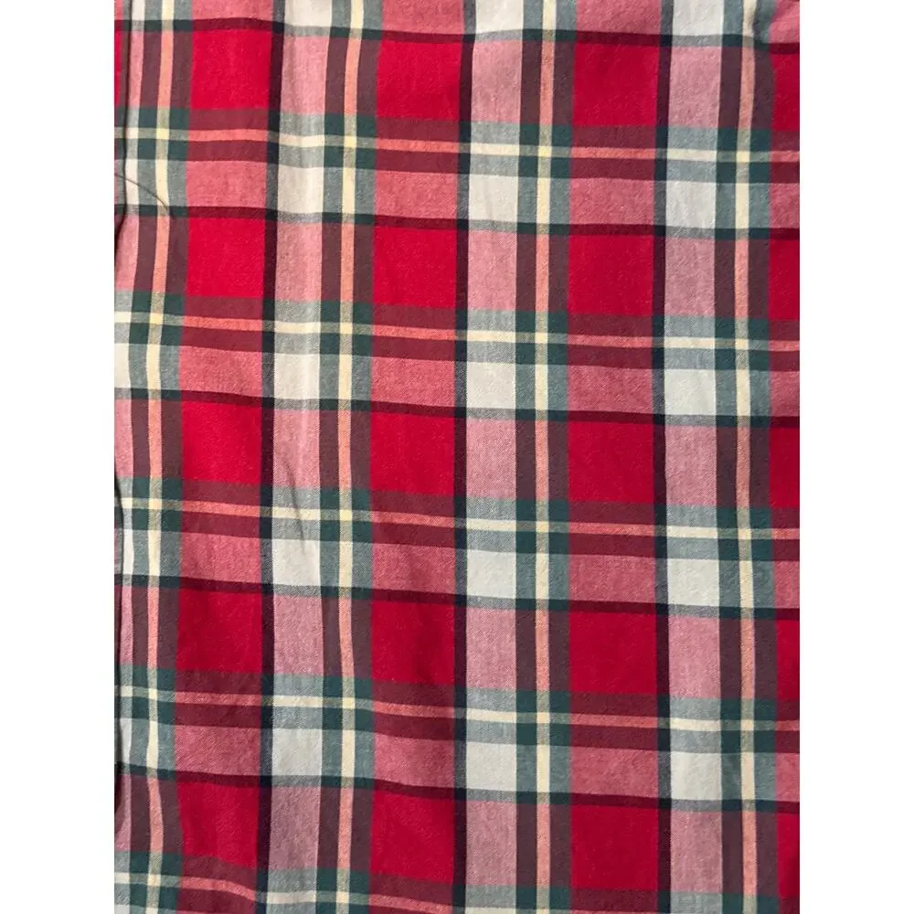Vintage Abercrombie Fitch Big Shirt Button Down Plaid Mens Medium Red Country